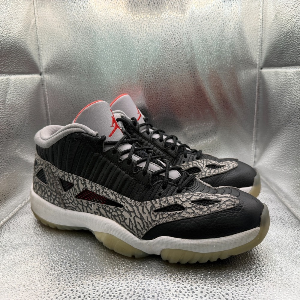 Size 10.5 Air Jordan 11 Retro IE Low Black Cement Mens Sneaker Shoes 919712-006